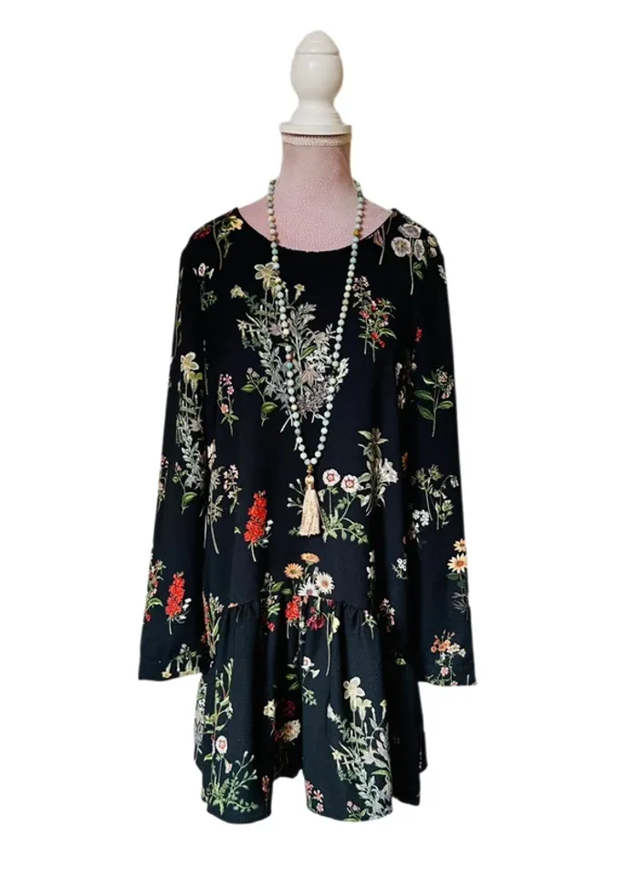 🖤🌿Robe combishort fleuri Boho chic Zara S/36 Floral print Romper dress🌿🖤 - photo numéro 4