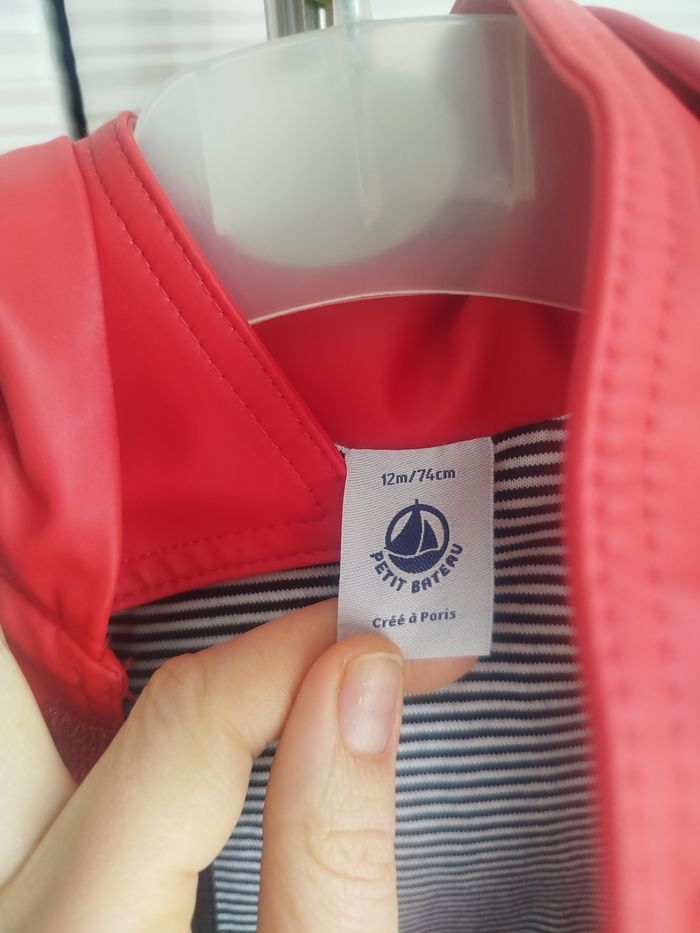 Ciré rouge bordeaux fille petit bateau 12 mois - photo numéro 7