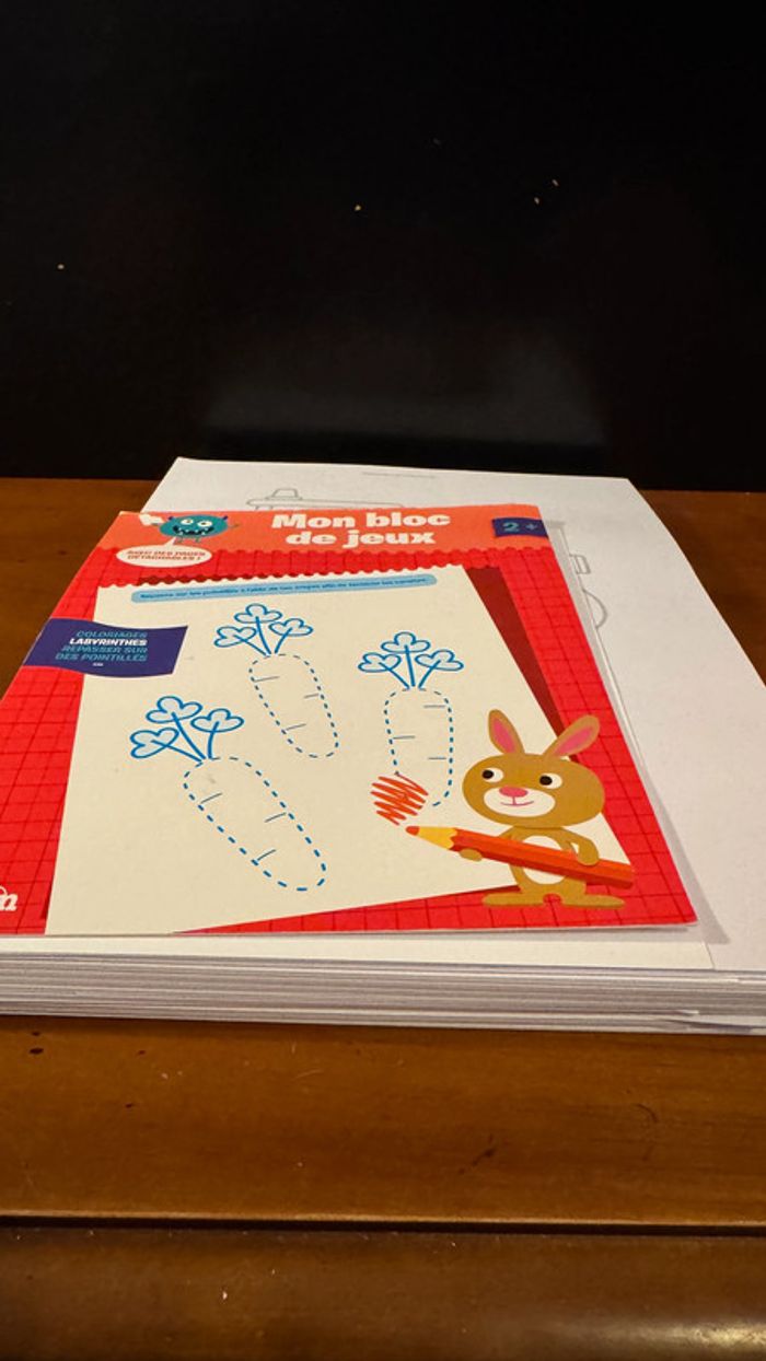 Bloc de jeux et coloriage + 2 ans, des photocopies ont été faites des dessins et vendu avec le tout - photo numéro 9