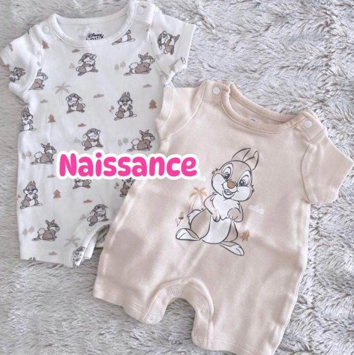 Ensemble Lot 2 barboteuses C&A Disney Baby Naissance Lapin Pan Pan