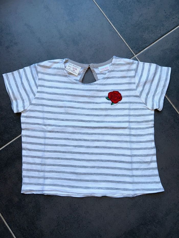 T-shirt manches courtes ample rayures bébé fille Zara