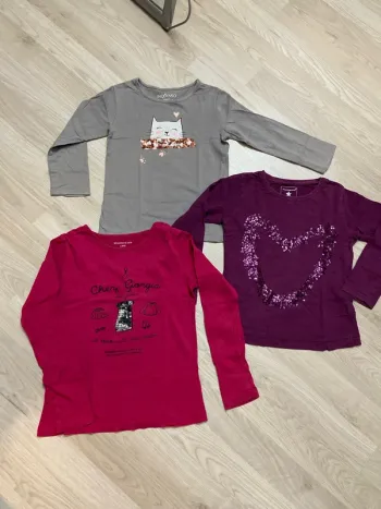 Lot de 3 t-shirts à sequins à manches longues taille 4 ans