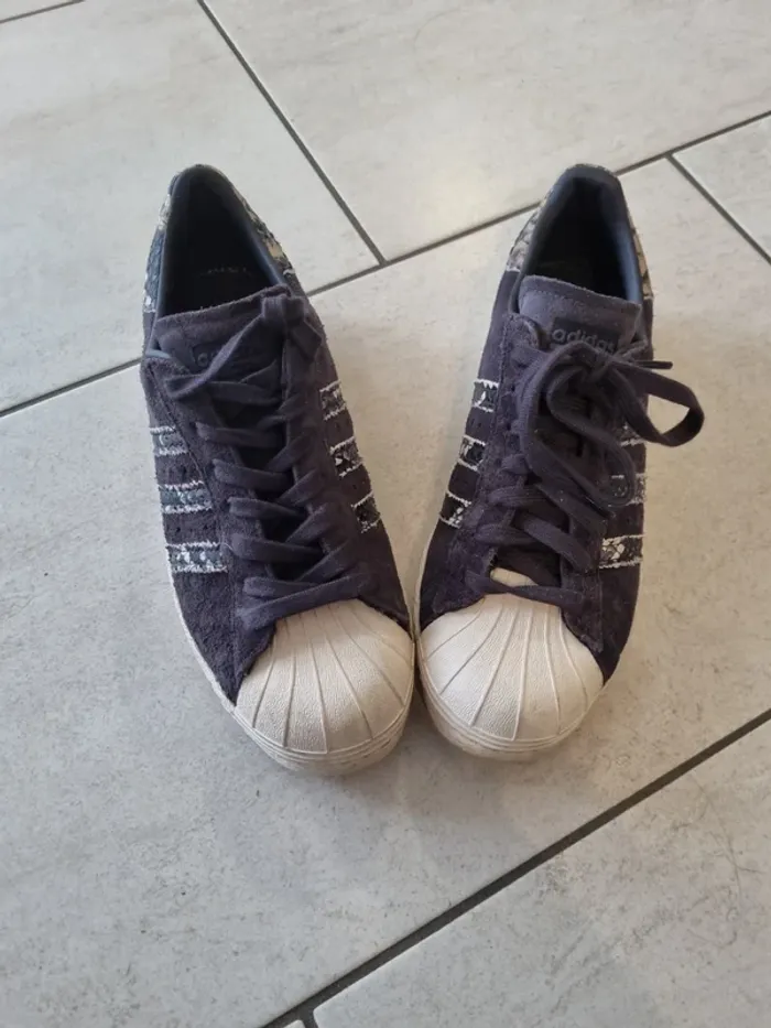 Adidas superstar gris et python - photo numéro 2