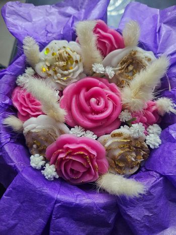 Bouquet de rose en cire au parfum j'adore