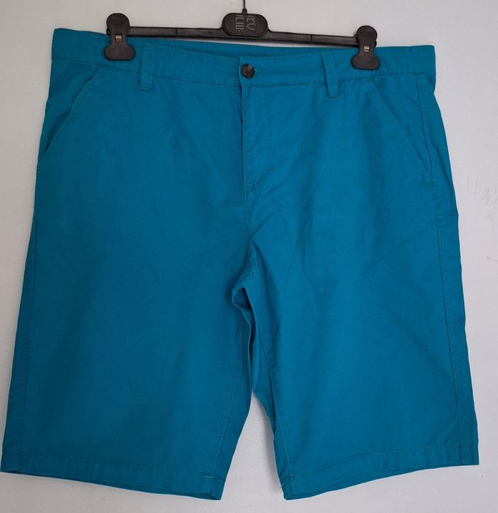Bermuda turquoise vif en 100 % coton