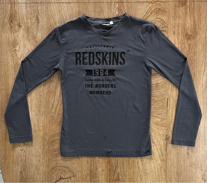 T.shirt gris foncé à manches longues Redskins pour enfant, taille 10 ans - photo numéro 2