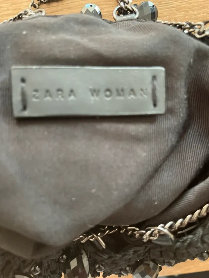 Bourse pochette Zara Woman noire perlée - photo numéro 5
