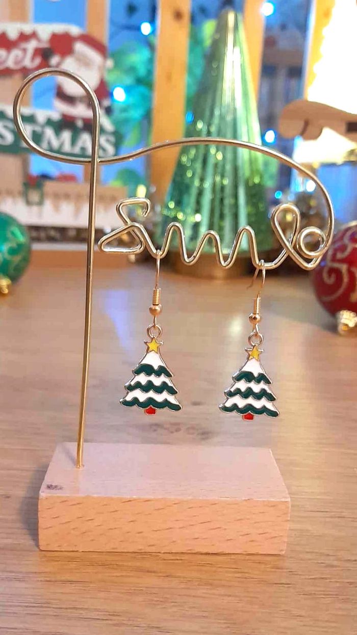 Bijoux Noël | Boucles d’Oreilles neuves Sapin de Noël