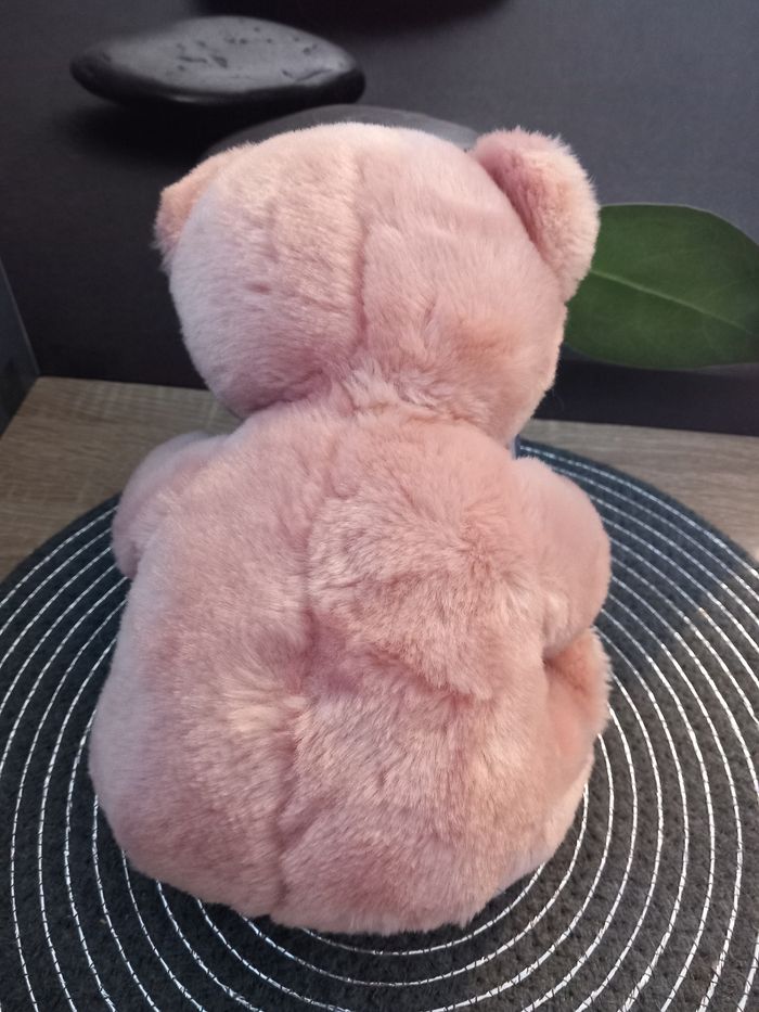 Peluche ours rose marque nounours 24cm vintage - photo numéro 4