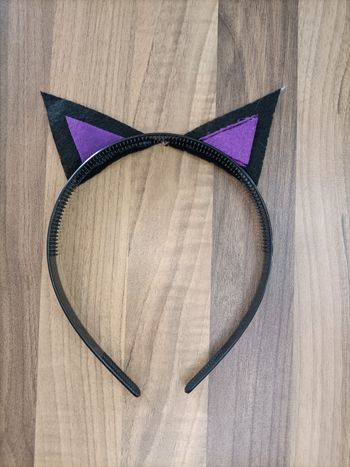 Déguisement serre tête chat noir et violet