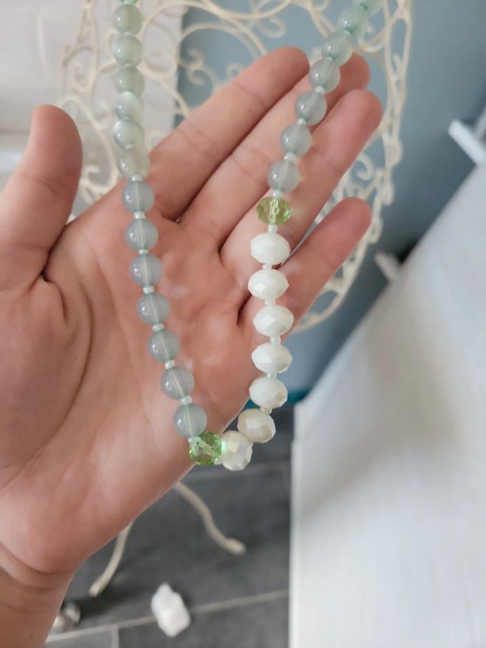 Collier sautoir couleur pastel turquoise perle adulte - photo numéro 2