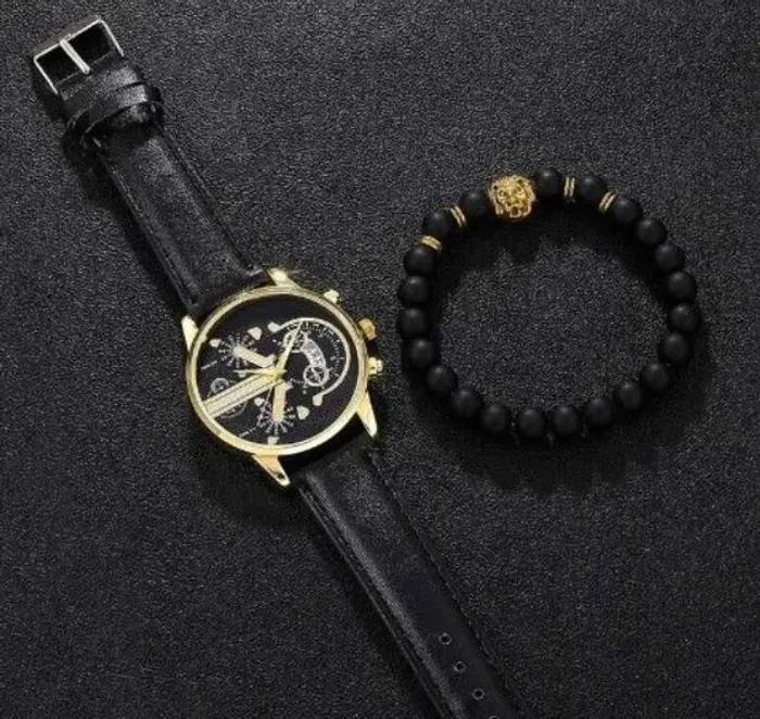 Ensemble de montres à quartz en acier inoxydable collier décontracté, bracelet,  luxe, 3 pièces - photo numéro 3