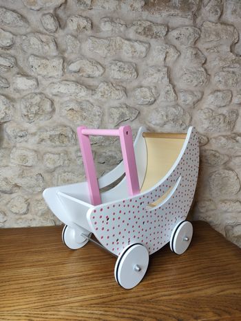 Landau en bois – Chariot de marche stable pour bébé