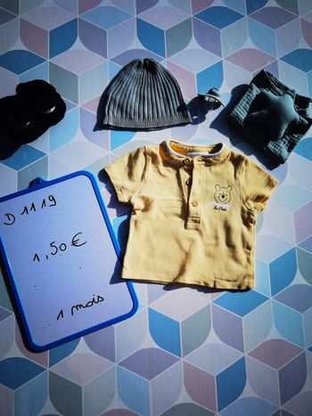 D1119 - tee shirt garçon 1 mois