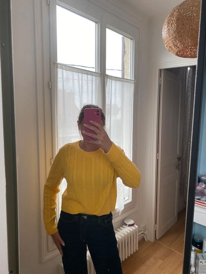 Pull Claudie pierlot en laine jaune mimosa - photo numéro 11