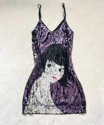 Robe slip on sequins Coquette y2k Ibiza Summer vintage - Taille M/L