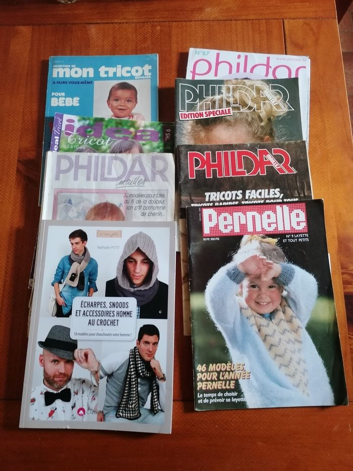 8 livres revues de tricot Phildar