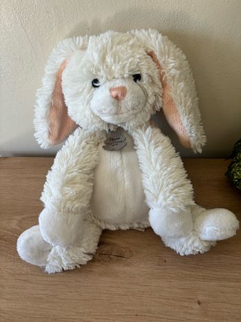 Doudou peluche lapin blanc les papouill ours histoire d ours