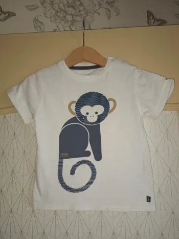 T-shirt blanc garçon Obaïbi 1 micro tâche qu'on ne voit pas prix mini