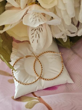 Créoles tressées dorées,acier inoxydable