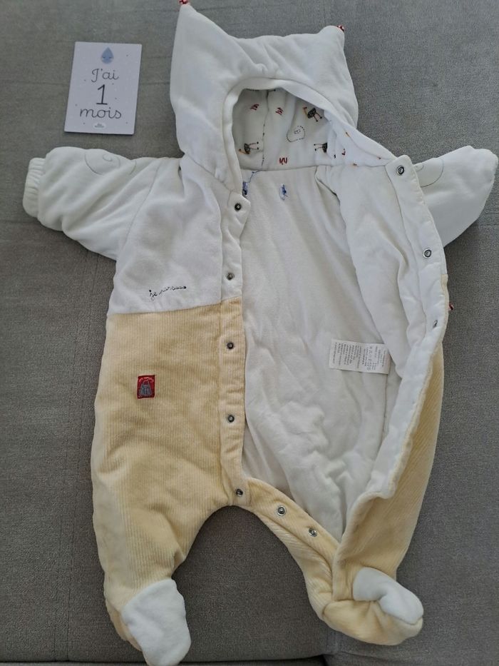Lot combinaisons bébé hiver 0, 1 et 3 mois + gigoteuse - photo numéro 3