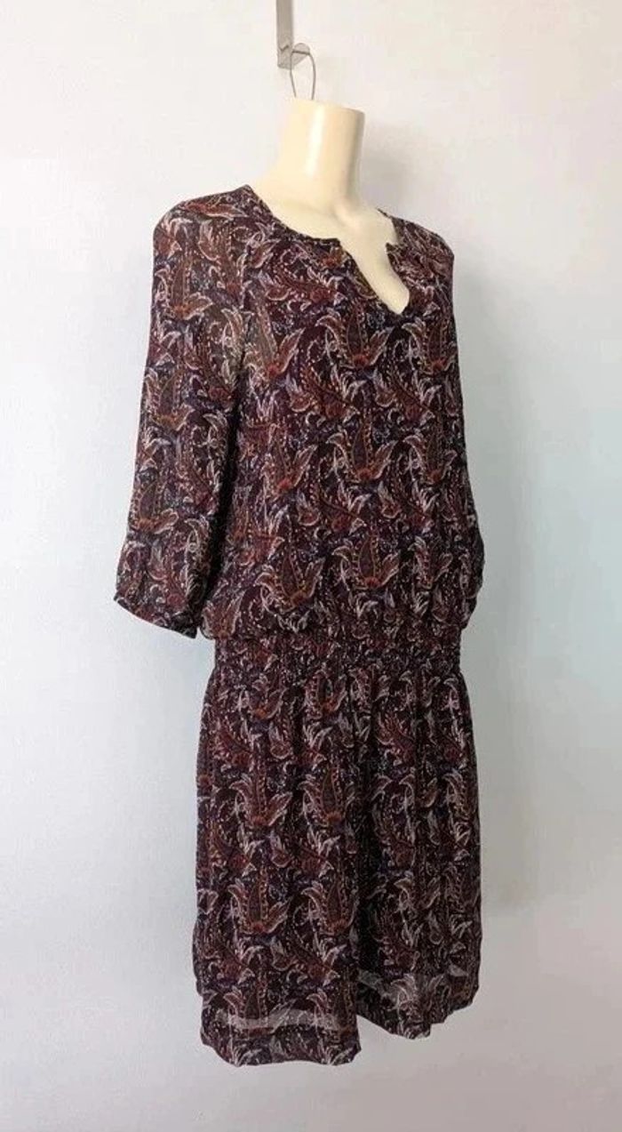 Robe en viscose et soie manches 3/4 - Caroll - taille 38 - photo numéro 2