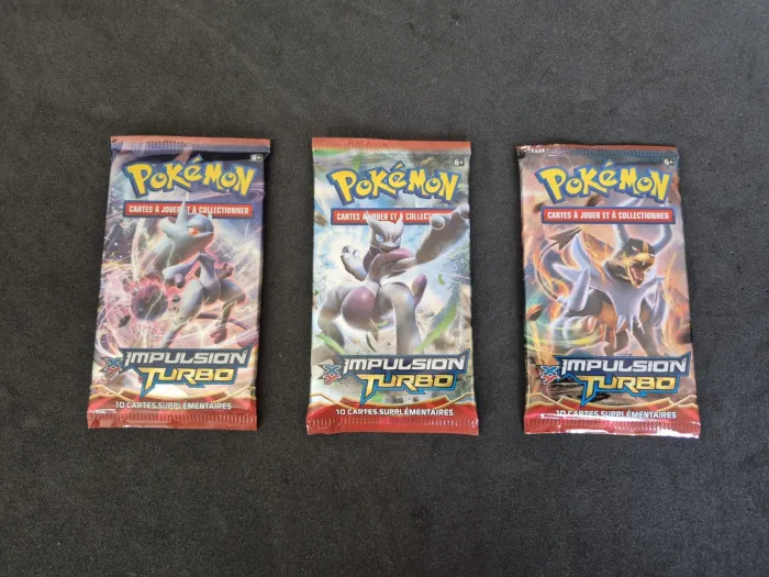 Lot 3 x Booster Pokémon Impulsion Turbo Mega Mewtwo X Y Demolosse Neuf Scellé FR