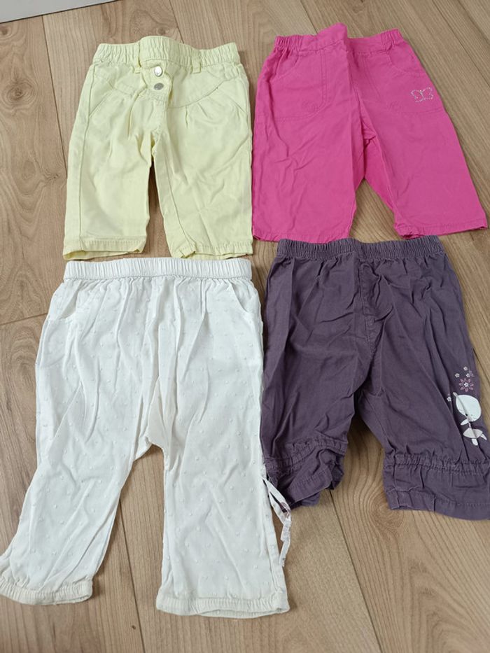 Lot 3 pantalons 6 mois fille léger printemps