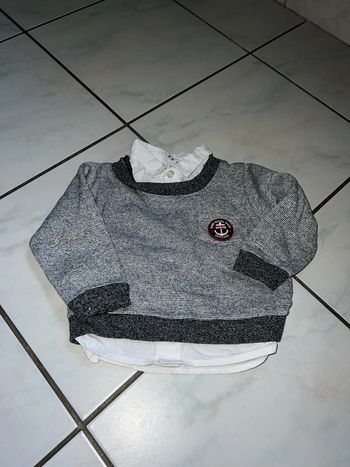 Pull effet chemise