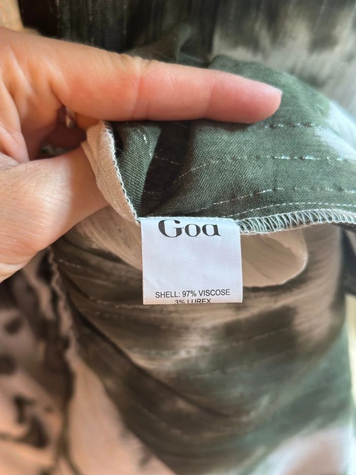 Robe longue kaki et blanc dos nu modèle chica taille S - Goa Paris - photo numéro 11