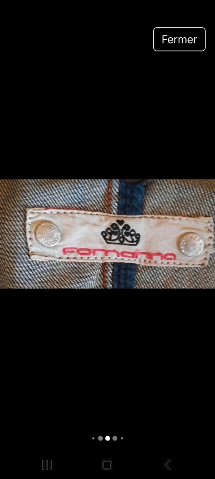 Veste en jean avec col amovible en fausse fourrure de chez Fornarina - photo numéro 2