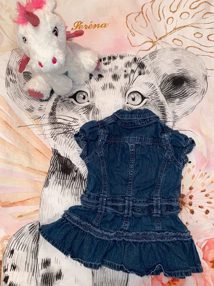 Robe en jeans, taille 6/12 mois, marque Gap. - photo numéro 3