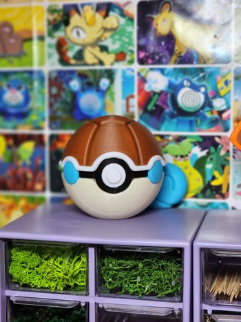 Fan art Pokéball imprimée en 3D - Modèle inspiré de Carapuce 🩵