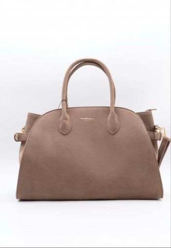 Sac à main Flora & Co taupe neuf avec étiquette en suédine chic & pratique