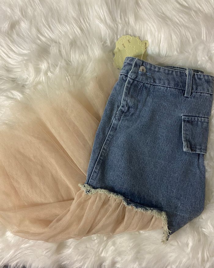 Jupe en jean et tulle - photo numéro 2