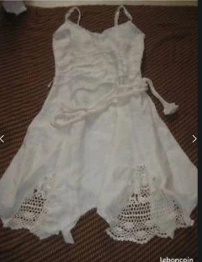 Robe été en lin beige Carling t 38 - photo numéro 6