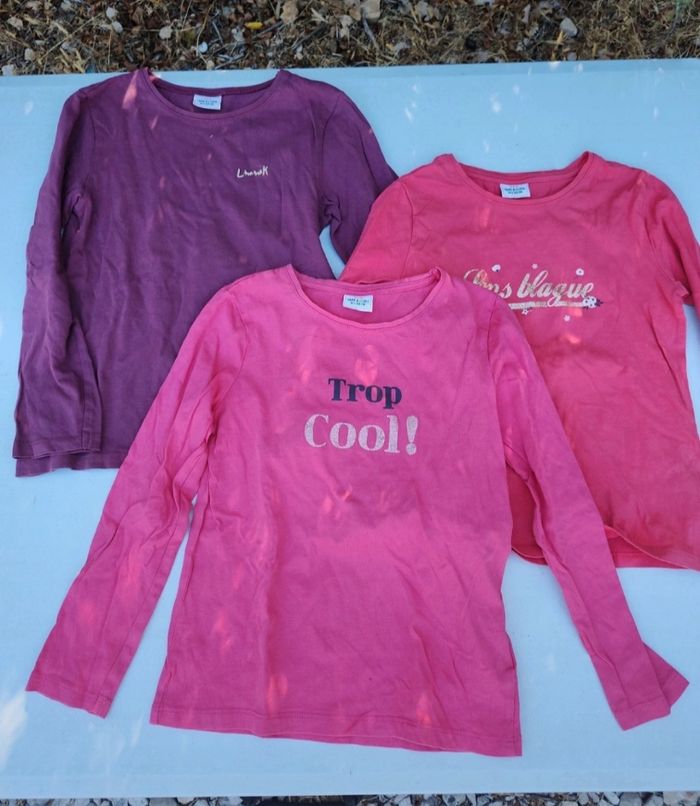Lot 3 t-shirts manches longues Tape à l'œil 8 ans