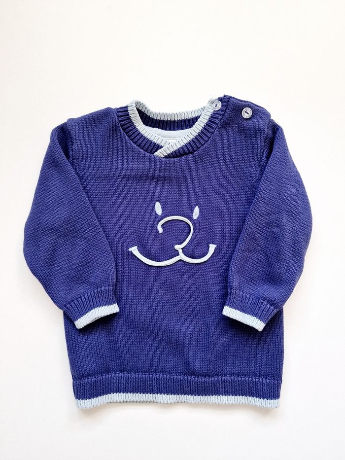 Noukie's - Pull en tricot, manches longues, col V (12 mois)