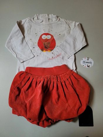 Ensemble jupe et tee-shirt Obaïbi 18 mois