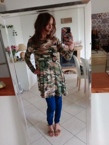 Tunique manches longues femme L imprimé camouflage c80D