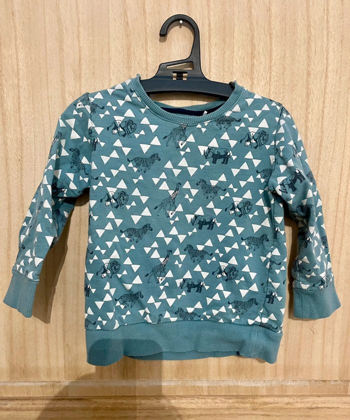 Sweat bleu vert animaux de la savane triangle 2/3 ans - photo numéro 15