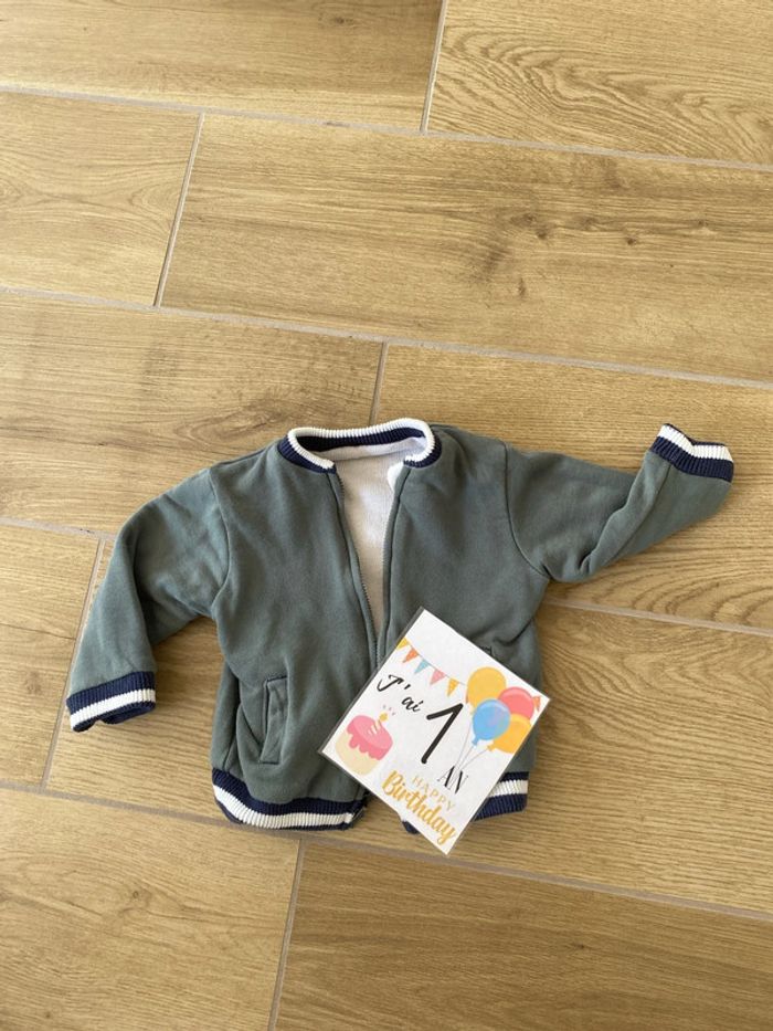 Veste pull zip réversible Obaibi 12 mois - photo numéro 3