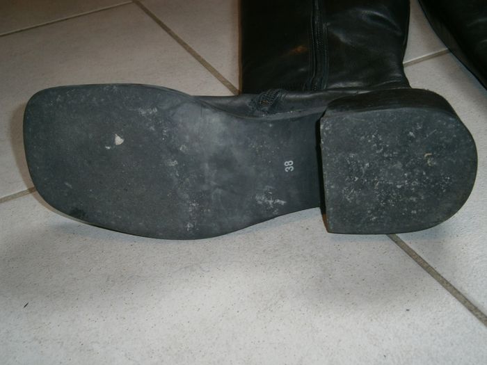 Bottes hautes en cuir noir P38 - photo numéro 9