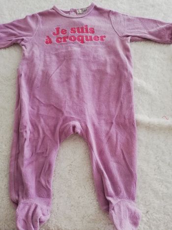 Pyjama une pièce fille fushia Kitchoun 6 mois