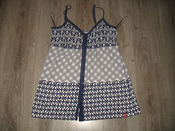 DÉBARDEUR BLEU MARINE ET BLANC "EDC BY ESPRIT" - TAILLE L - n°01