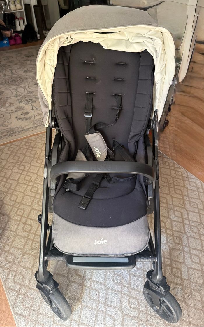 Duo poussette joie chrome et nacelle