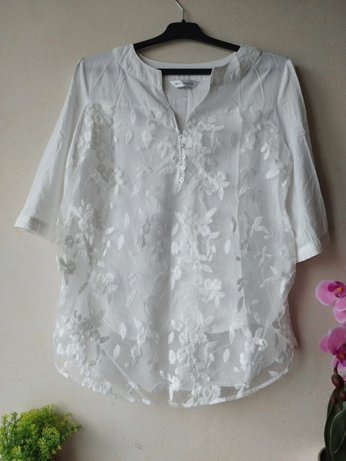 Blouse manches 3/4 dentelle - photo numéro 5