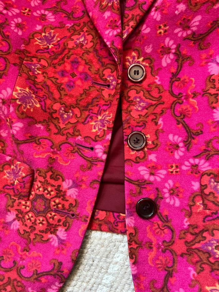 Blazer rose motifs psychédélique Kenzo vintage made in France 70s - Taille M - photo numéro 6