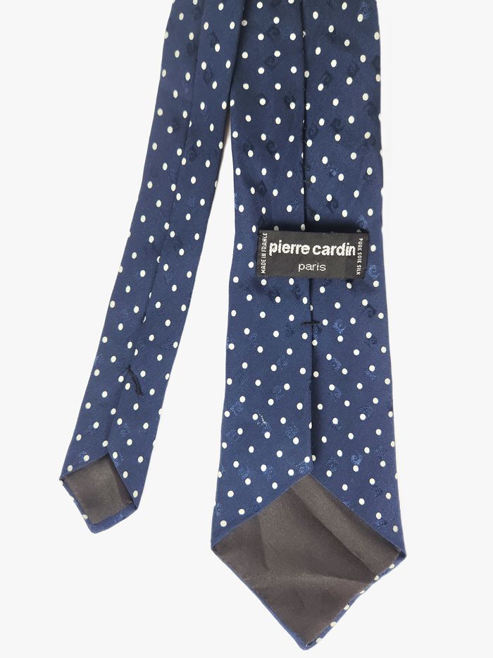 Cravate en Soie Pierre Cardin Bleue à Pois - photo numéro 2