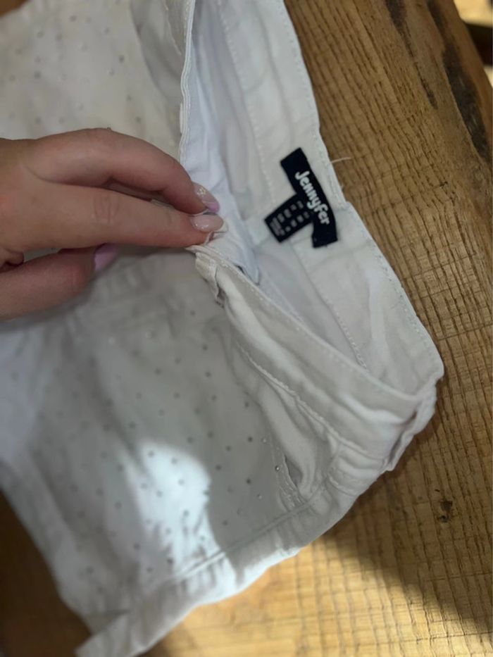 Short taille 32 12 ans blanc Jennyfer à strass été jean - photo numéro 4